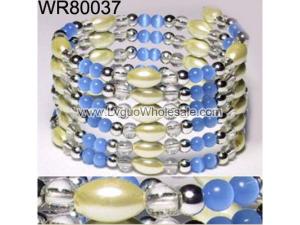 36inch Blue Cat's Eye Opal Magnetic Wrap Bracelet Necklace All in One Set